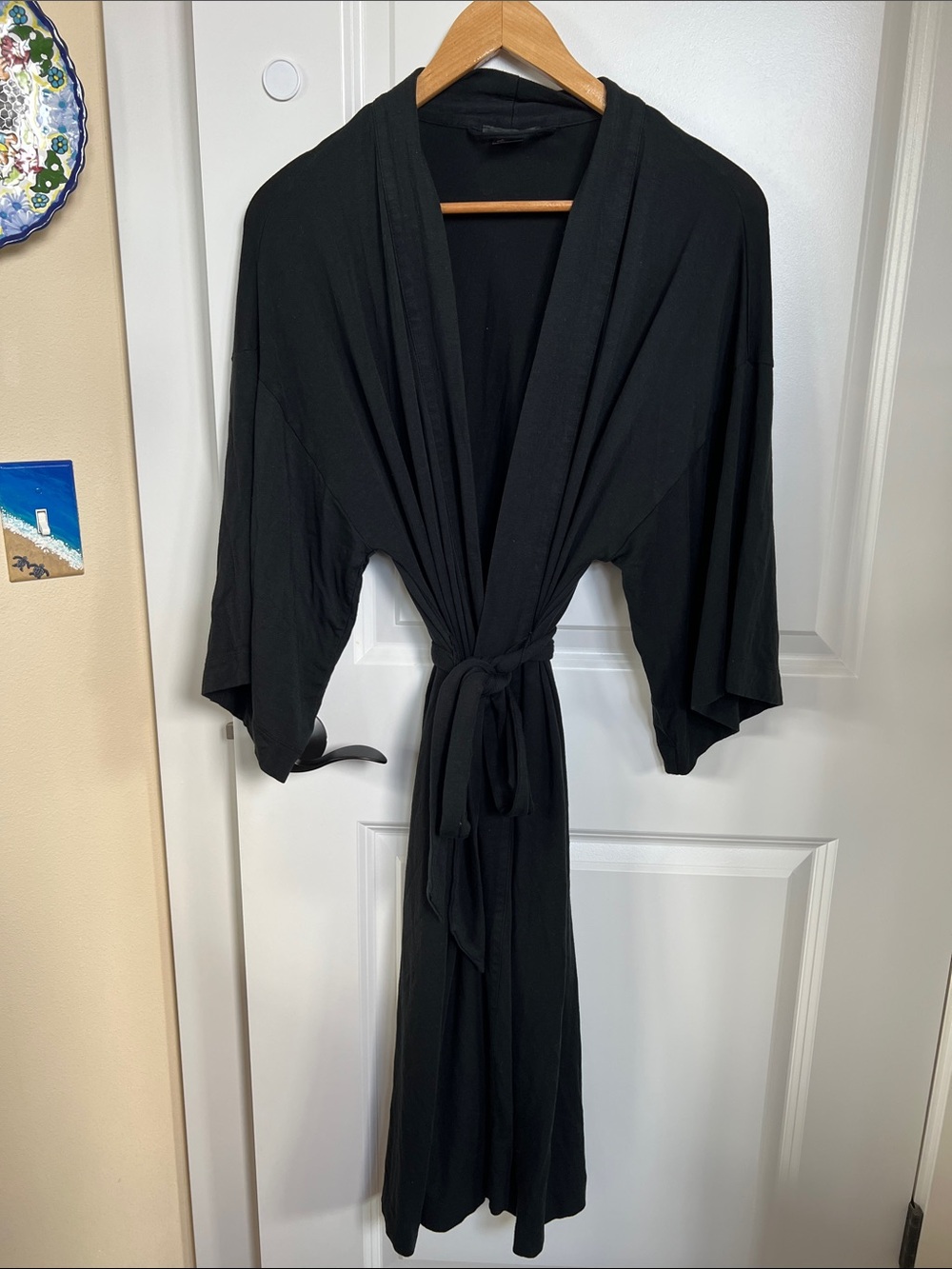 J Crew Black cotton robe S/M